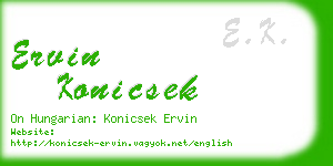 ervin konicsek business card